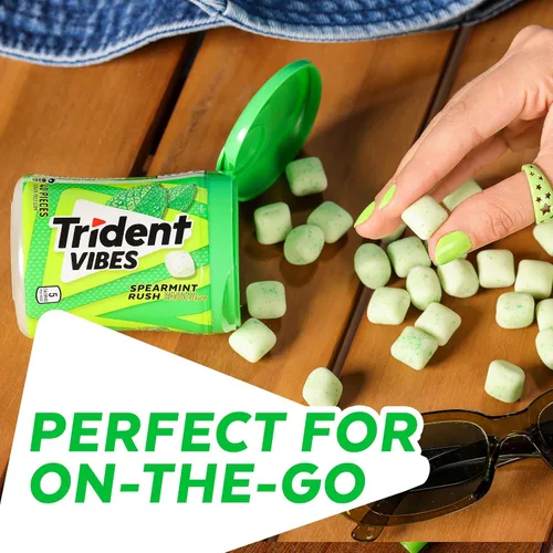 Miniatura 4 de Trident Vibes Spearmint Rush - Goma de mascar sin azúcar, 6 botellas de 40 piezas (240 piezas en total)