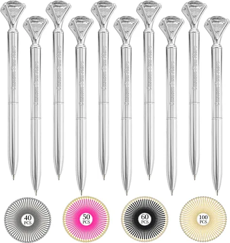 Miniatura 60 de Aolun 10 bolígrafos de diamantes con cristal personalizados a granel, bolígrafo de metal personalizado con nombre grabado, regalos de texto