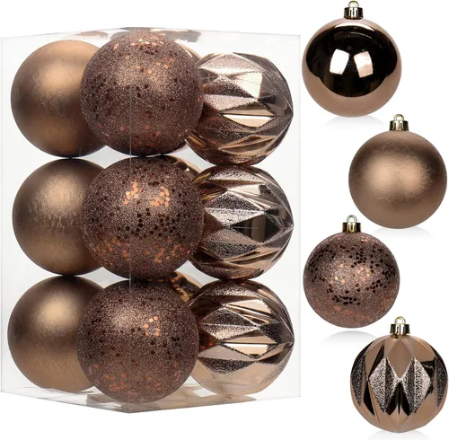 Miniatura 35 de 30 piezas de adornos de bola de árbol de Navidad irrompibles negros para decoración navideña
