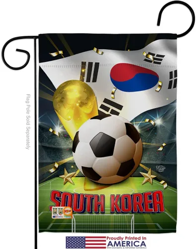 Miniatura 2 de Bandera de fútbol para fanáticos de los deportes de Corea del Sur 2022, decoración de pared para exteriores, paquete de pancartas americanas, patio