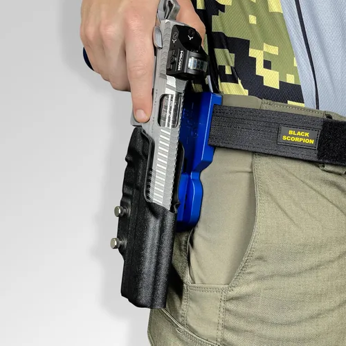 Miniatura 7 de Funda de competición profesional resistente para marco de polímero Walther PPQ Q5, PPQ M2 de 5 pulgadas Rojo / fibra de carbono