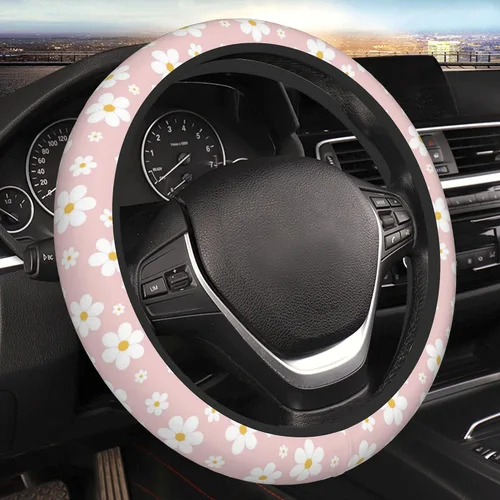 Miniatura 11 de Funda para volante de automóvil, protector antideslizante universal de 15 pulgadas de estilo bohemio oscuro, accesorios elásticos para auto