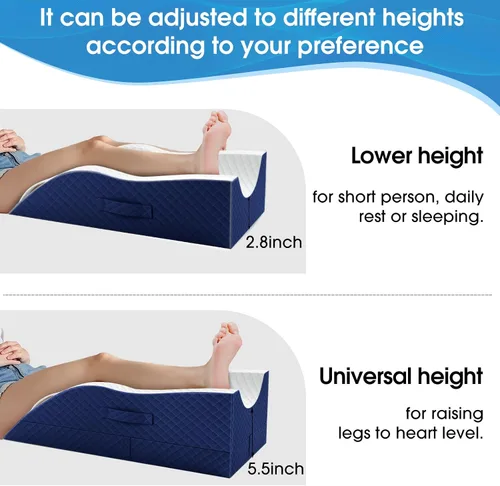 Miniatura 7 de Almohadas de elevación TranquilRelax para piernas después de cirugía, almohada de cuña de espuma viscoelástica ajustable para lesiones o descanso