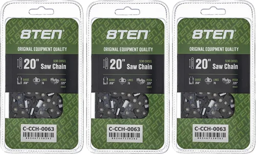 Miniatura 103 de 8TEN Cadena de motosierra semi cincel de 6 pulgadas .050 1/4 42 DL para Worx WG320 Black & Decker LLP120 (paquete de 3)