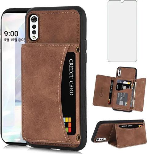 Asuwish Funda para teléfono LG Velvet 5G/LGVelvet Verizon G5 UW T-Mobile 2020 con protector de pantalla de vidrio templado y soporte para tarjetas,