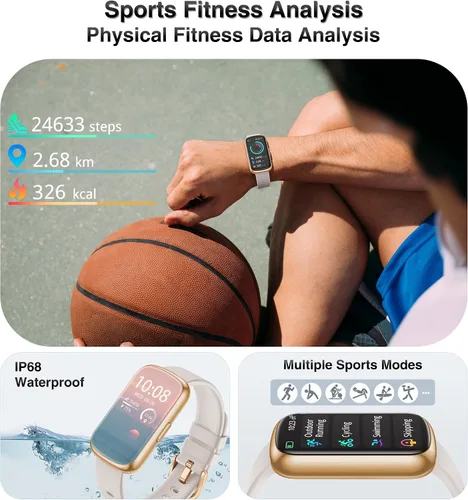 Miniatura 4 de Rastreador de actividad física, relojes inteligentes para mujeres y hombres con monitor de frecuencia cardíaca 24/7/presión arterial/oxígeno