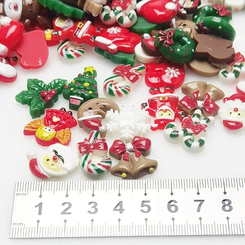 Miniatura 3 de LibiIine - 100 unidades de botones de resina con parte trasera plana, parte trasera plana, para álbumes de recortes, de resina, para manualidades