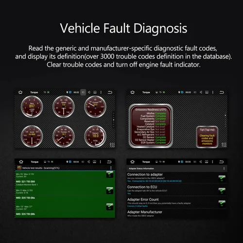 Miniatura 4 de 2025 EONON V0056 OBD2 OBDII, escáner de diagnóstico, adaptador de herramienta de escaneo Bluetooth ELM327 solo para radio estéreo de automóvil EONON