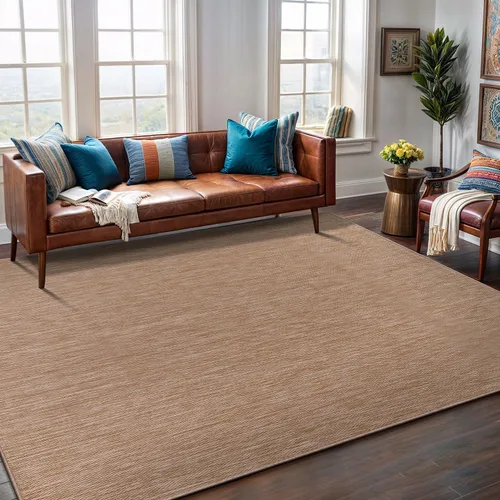 Miniatura 9 de Alfombra Lavable para Interiores y Exteriores 8x10 Resistente a la Intemperie Alfombras de Área Modernas de Yute Sólido para Porche Terraza Balcón