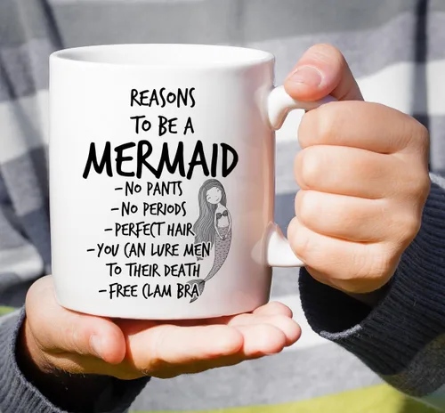 Miniatura 4 de Retreez Taza divertida – Reasons to be Mermaid - Tazas de café de cerámica de 11 onzas – Divertido, sarcasmo, sarcástico, motivacional, regalos