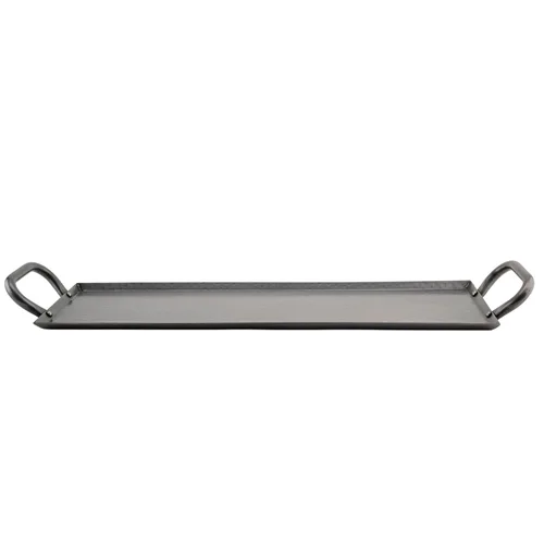 Miniatura 5 de G.E.T. SSTPD-1612-ANT - Bandeja otomana de metal resistente con asas, 16 x 12 pulgadas, bronce martillado