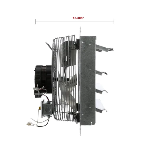 Miniatura 5 de Extractor de TPI de accionamiento directo con obturador instalado, monofásico, 120 V, Gris, 1