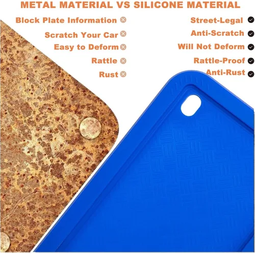 Miniatura 5 de XCLPF Marcos de matrícula de silicona para motocicleta, soporte para matrícula de motocicleta de 4x7 pulgadas, placa trasera para motocicleta a Azul