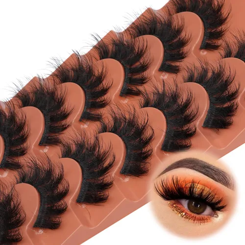 Miniatura 5 de TOOCHUNAG - Pestañas postizas esponjosas 8D de 20mm, pelo de visón sintético, pestañas naturales, gruesas, con volumen, ojo de gato, paquete de 7