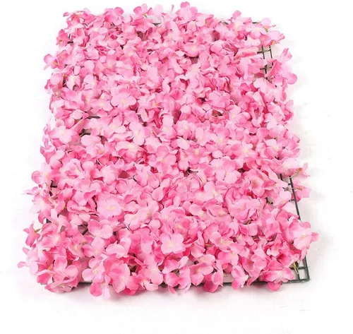 Miniatura 5 de TFCFL Paneles de pared de flores, 10 piezas de 16 x 24 pulgadas, telón de fondo artificial de rosa rosa, panel de pared floral rectangular