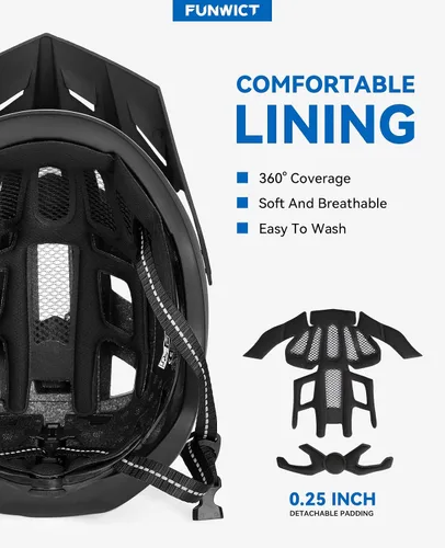 Miniatura 7 de Adult Bike Helmet with Visor and Goggles for Men Women Mountain Road Bicycle Helmet Rechargeable Rear Light Cycling Helmet