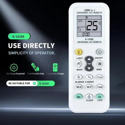 Miniatura 3 de K-1028E - Control remoto universal de repuesto de CA para aire acondicionado Haier/LG/Sharp/Gree/Midea/Hitachi/Panasonic/Bosch/Toshiba/Sanyo, 1000