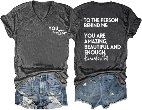 Camiseta con texto en inglés You are Amazing Beautiful and Enough You are Amazing Beautiful and Enough con texto en inglés You are Amazing Beautiful