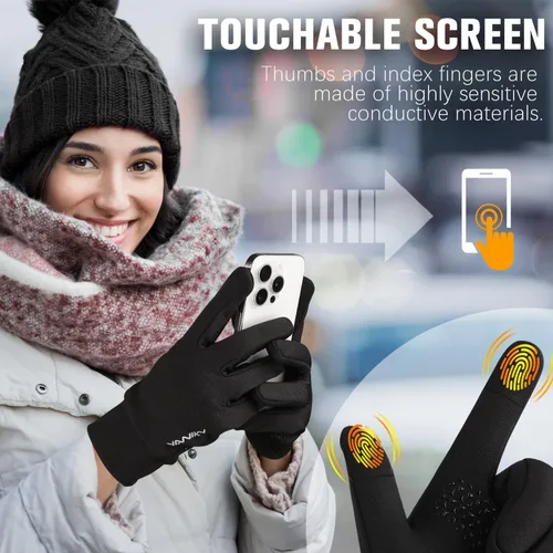 Miniatura 4 de Guantes de invierno para hombres y mujeres resistentes al viento, ligeros, antideslizantes, pantalla táctil, guantes deportivos para correr