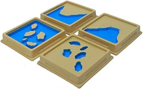 Miniatura 3 de Niños Agua Tierra Cognición Terreno Enseñanza Ayudas Montessori Niños Geografía Molde Tierra y Agua Forma Bandeja Set Bebé Juguetes Educativos