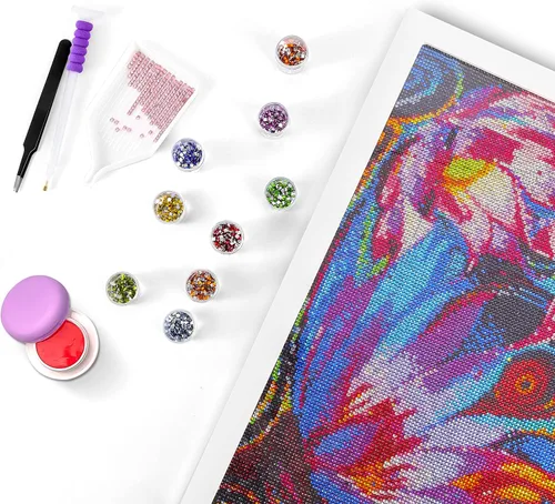 Miniatura 2 de Pintura cuadrada de diamantes de imitación de cristal, fantasía floral dinámica, kit de arte de diamantes 5D para bricolaje, juego de pintura por