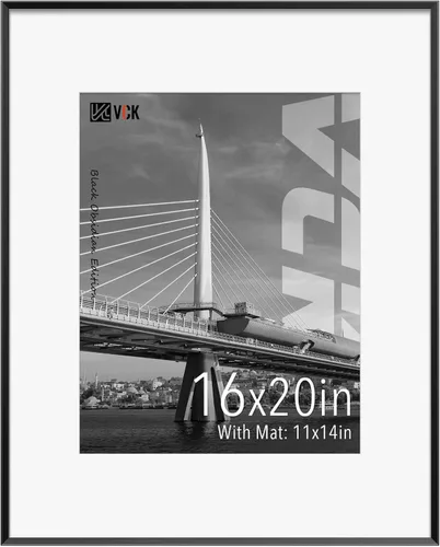 Miniatura 102 de VCK Marco de Fotos de 5 x 7 Pulgadas Negro, Marco de Poster de Aluminio de Alta Calidad con Vidrio Templado, Para Mostrar Fotos de 4 x 6