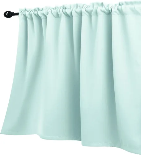 Miniatura 29 de KOUFALL Cenefa beige para ventanas de 16 pulgadas de largo, cortinas cortas para filtrar la luz sobre el fregadero