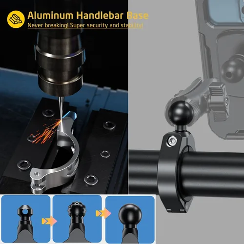 Miniatura 6 de iMESTOU Soporte de teléfono impermeable para ATV con adaptador de abrazadera grande de aluminio de 1 pulgada para manillar ATV UTV de 1.5