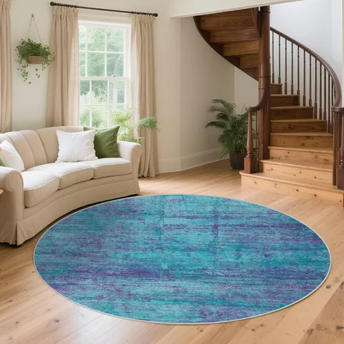 Miniatura 17 de Alfombra abstracta de 3 x 5 para sala de estar, dormitorio, entrada, color azul
