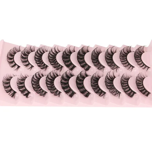 Miniatura 8 de Pestañas rusas de volumen de 5 estilos mezclados naturales Wispy D rizado visón pestañas postizas parecen extensiones 10 pares por Yawamica