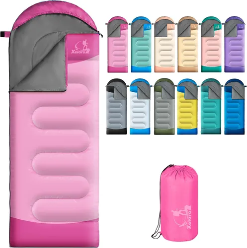 Miniatura 14 de Sacos de dormir para adultos y niños - 3 estaciones para clima frío y cálido, impermeables para acampar - Sacos de dormir ligeros para camping
