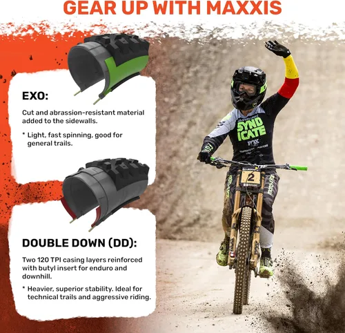 Miniatura 5 de MAXXIS Aggressor - Compuesto Dual - EXO, DD - Clasificación E25, Sin Cámara Principalmente Destinado para Uso en Rueda Trasera