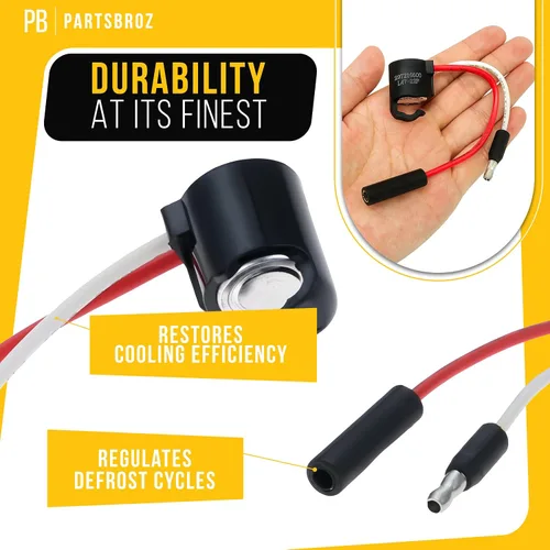 Miniatura 4 de PartsBroz - Termostato de descongelación para congelador 297216600 actualizado [puntas de bricolaje incluidas] por PartsBroz – Pieza compatible