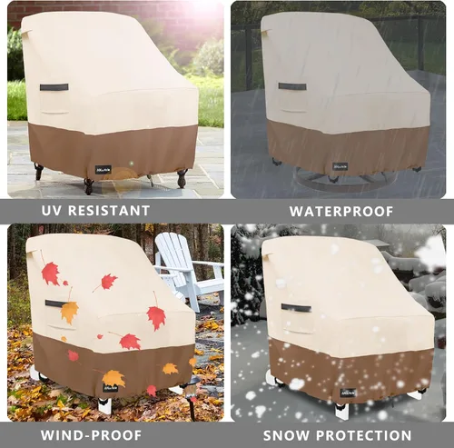 Miniatura 8 de ANartcle Fundas para Sillas de Patio, 600D Impermeables de Servicio Pesado para Muebles de Jardín y Patio al Aire Libre, Fundas para Sillas