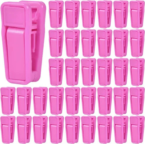 KISEER Juego de 40 pinzas de plástico para colgar el bebé, juego de pinzas para colgar ropa de terciopelo (rosa)