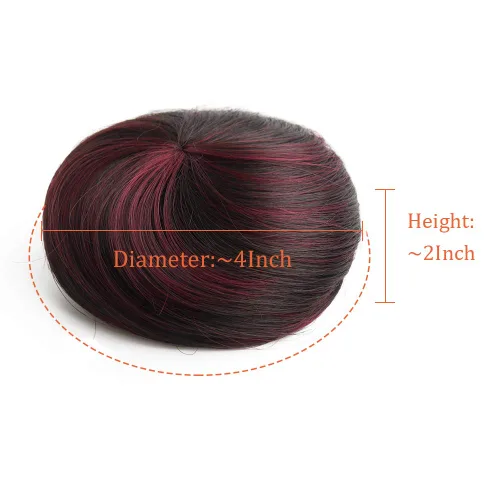 Miniatura 5 de Moños de pelo 2 piezas de pelo falso moño para el lugar de trabajo nupcial boda pelo updo para mujeres y niñas 8066-4&BUG