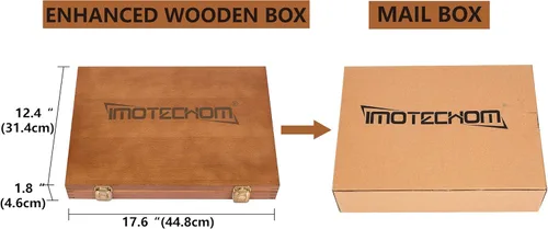 Miniatura 8 de Juego de 8 piezas de cinceles HSS para torno de madera con caja de madera