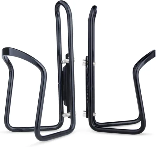 Miniatura 13 de FiveBox - Portabotellas de agua de aleación de aluminio para bicicletas de ciclismo, jaula para botella de agua de bicicleta Negro