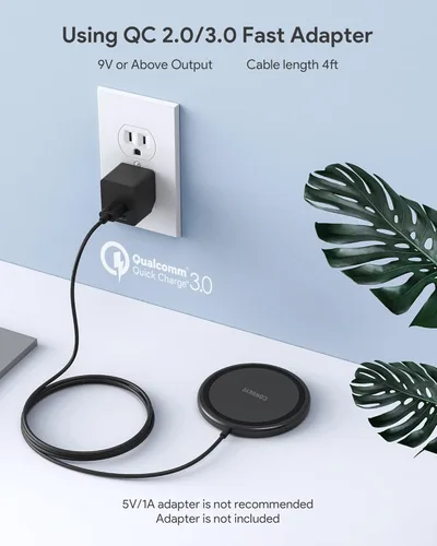 Miniatura 6 de COKOEYE Cargador inalámbrico, almohadilla de carga inalámbrica rápida de 15 W, paquete de 2 unidades compatible con iPhone 17/17 Air/17 Pro/17 Pro