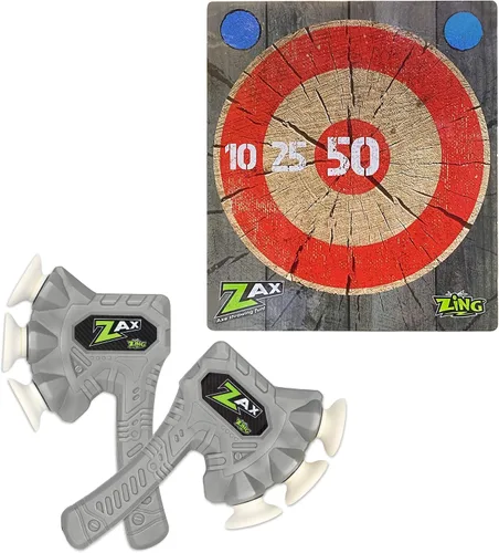 Miniatura 2 de Zing Zax, hachas de lanzamiento de espuma suave, incluye 2 zaxes y 1 objetivo