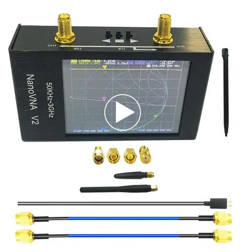 NanoVNA V2 2.8 '' 3G SAA2 Analizador de red vectorial 10KHz ~ 3GHz onda corta HF VHF UHF Antena Duplexor Filtro Aluminio Shell Baterry VSWR Fase