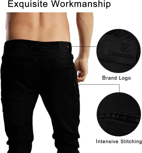 Miniatura 7 de ZLZ Jeans Pants Slim Fit, Younger-Looking Fashionable Colorful Comfy Stretch Jeans Pants for Men, Skinny Jeans Stretch Fit