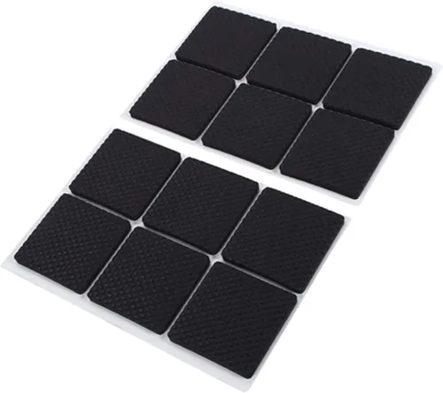 Miniatura 6 de Estink Almohadillas antideslizantes para muebles, paquete de 12 protectores cuadrados de goma autoadhesivos para muebles, almohadillas de fieltro