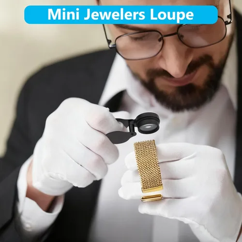 Miniatura 8 de Lupa de cristal de lupa 30X lupa plegable bolsillo lupa para pasatiempos manualidades hogar trabajo joyería detección identificación