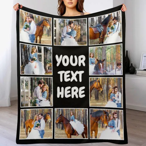 Miniatura 25 de DUNHUANG Manta personalizada con fotos, texto, logotipo, collage de fotos, manta personalizada para el Día de la Madre, Día de San Valentín, 1 Foto