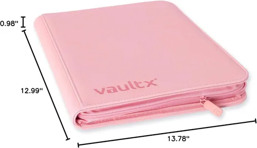 Miniatura 9 de Vault X Carpeta con 12 bolsillos con cremallera, 480 tarjetas, material Exo-Tec, 20 páginas de carga lateral (rosa)