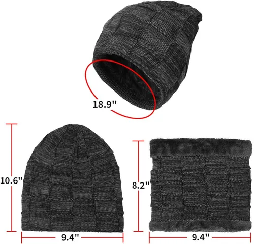 Miniatura 3 de KRATARC Conjunto de bufanda cálida de invierno para hombres y mujeres al aire libre