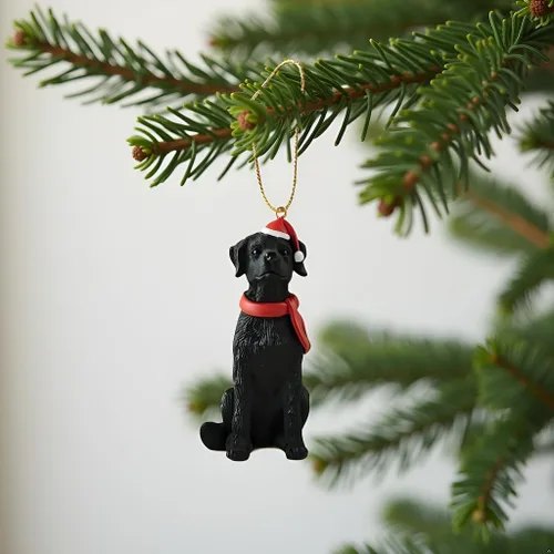 Miniatura 3 de Figurino de Adorno Colgante de Árbol de Navidad de Labrador Negro - Adorno de Labrador Negro, Adornos de Perro para Vacaciones, Relleno de Calcetas