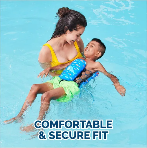 Miniatura 4 de SwimWays Power Swimr - Chaleco de natación para piscina al aire libre para niños, flotador ajustable para entrenamiento de natación, sirena rosa