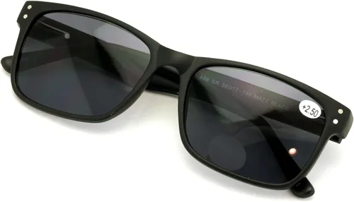 Miniatura 5 de Gafas de lectura rectangulares de gran calidad para hombres grandes - Lector de calidad óptica de ajuste ancho negro (TT Black)